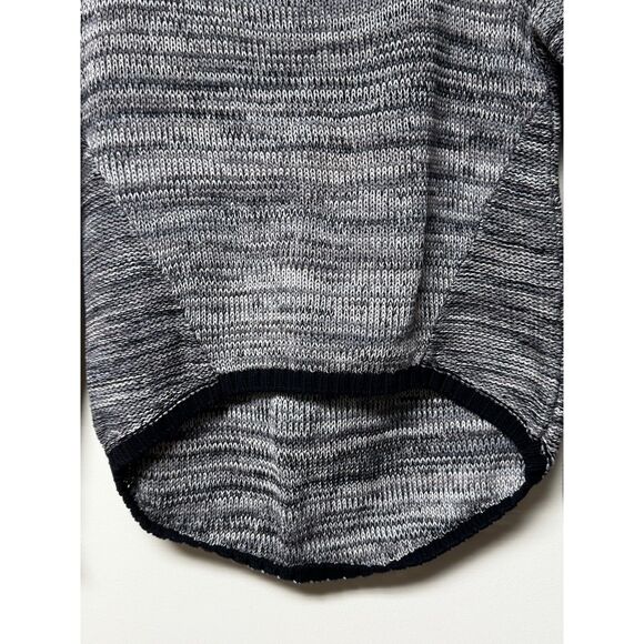 MICHAEL STARS Grey/Black Hi/Low Crop Long Sleeve Melange Knit Boatneck, Sz XS/S - Picture 3 of 8